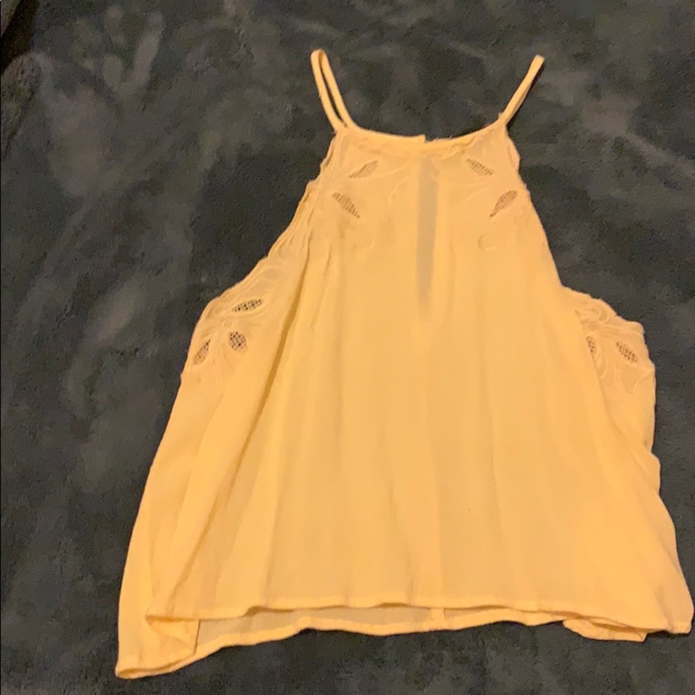 yellow tank top